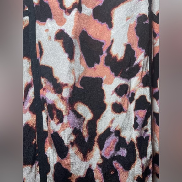 Calvin Klein Animal Print Tank Top Size Medium Peach & Black Piping Flowy - Picture 4 of 10